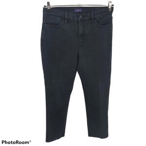 NYDJ Jeans‎ Womens 10 Not Your Daughters Jeans Black Mid Rise Straight Black